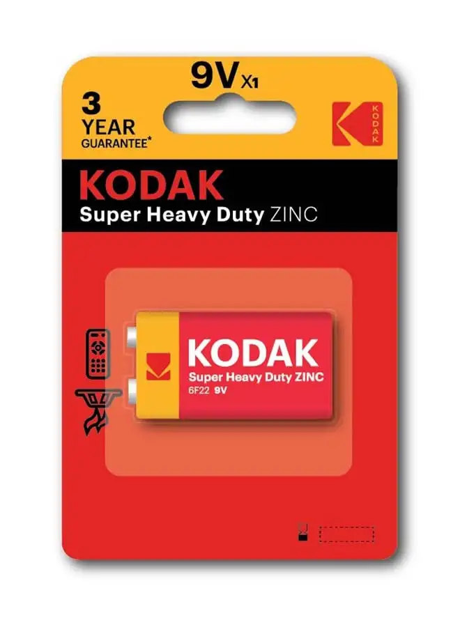 Kodak Kodak Super Heavy Duty Zinc 9V Battery - 1 Pcs