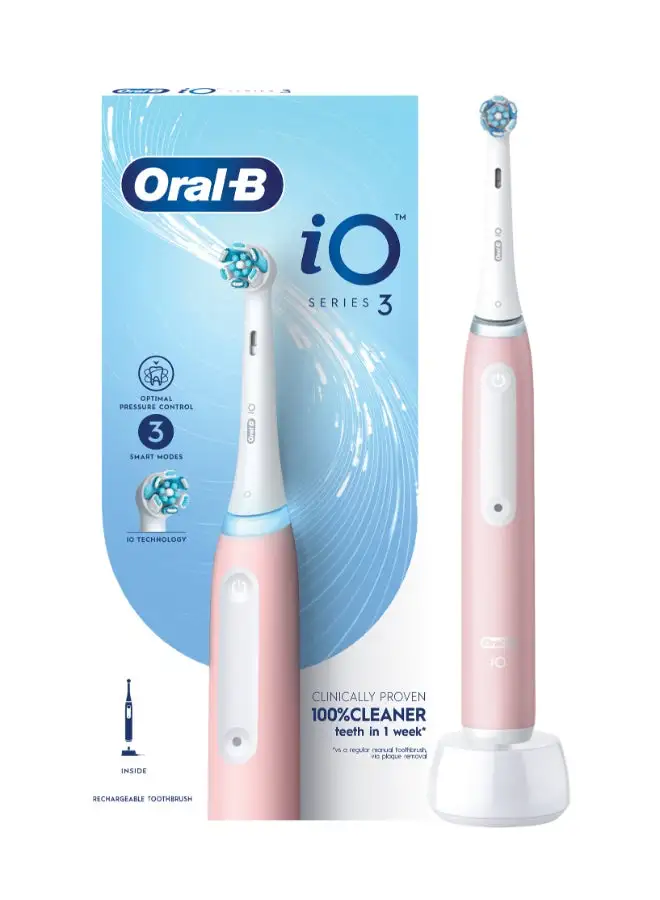 Oral B iO3 Series 3 Rechargeable Electric Toothbrush, 3 Smart Modes. Io Technology, Artificial Intelligence, Optimal Pressure Control