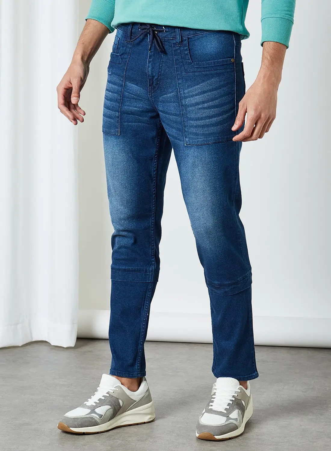 Mast & Harbour Mid-Rise Stretchable Jeans Blue