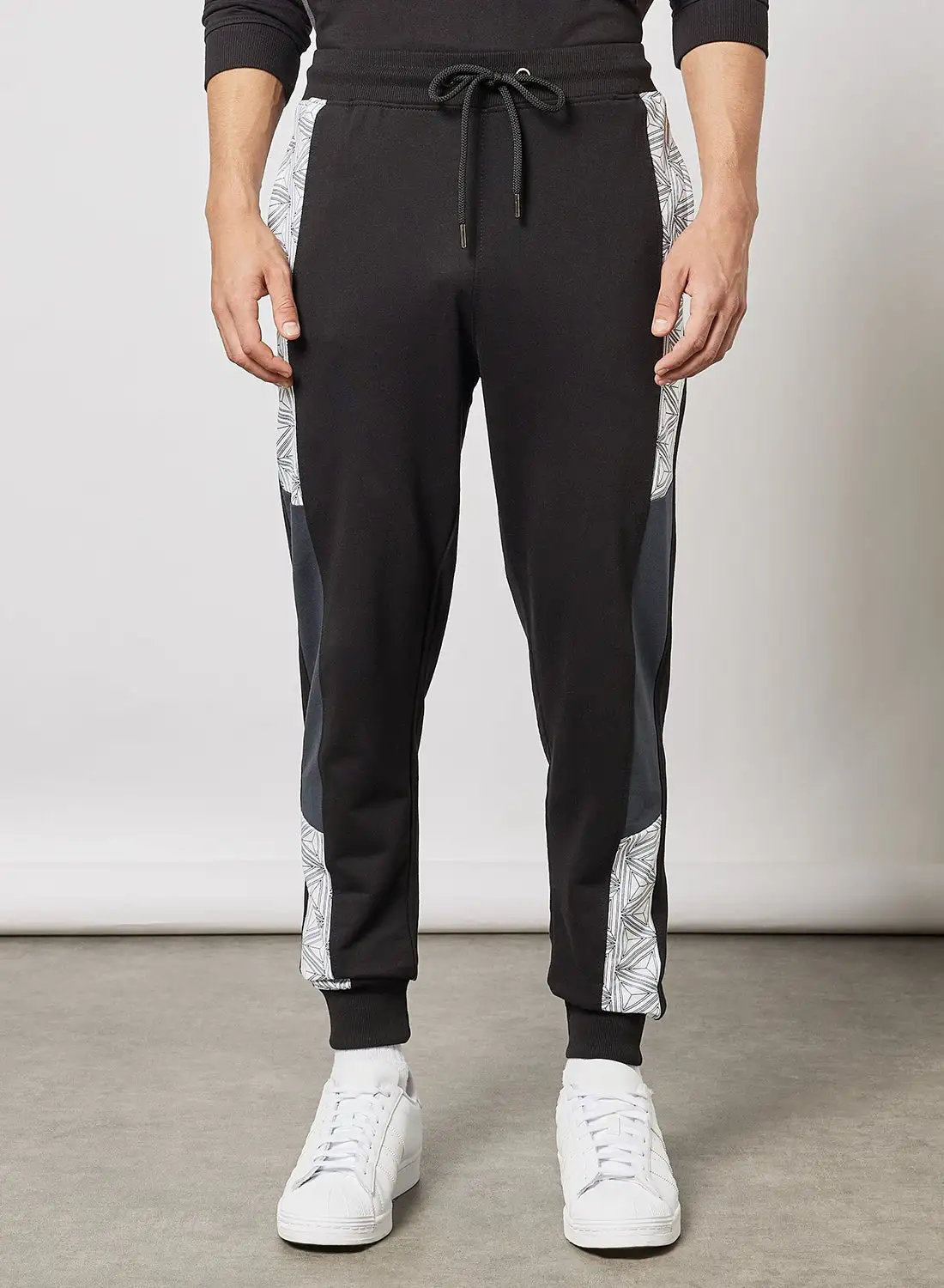 ABOF Regular Fit Joggers Black/Grey/White