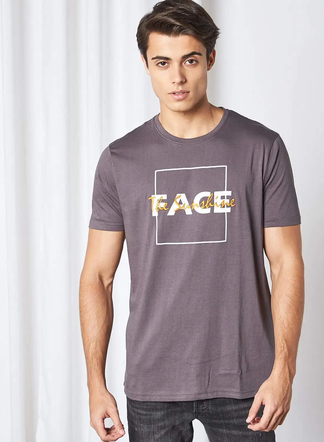 Blue Saint The Sunshine Face Short Sleeve T-Shirt Grey