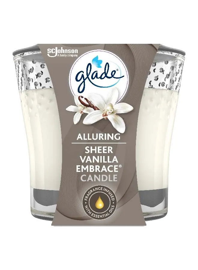 Glade Scented Candle Sheer Vanilla Embrance Beige 3.4Oz