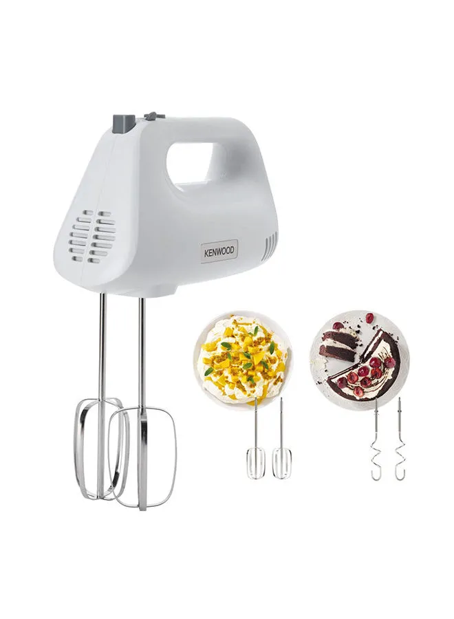 KENWOOD Hand Mixer (Electric Whisk) With 5 Speeds + Turbo Button, Twin Stainless Steel Kneader And Beater For Mixing, Whipping, Whisking, Kneading 0.0 L 450.0 W HMP30.A0WH White