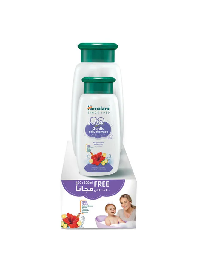 Himalaya Pack Of 2 Gentle Baby Shampoo With Hibiscus And Chickpea - (400ml, 200 ml)