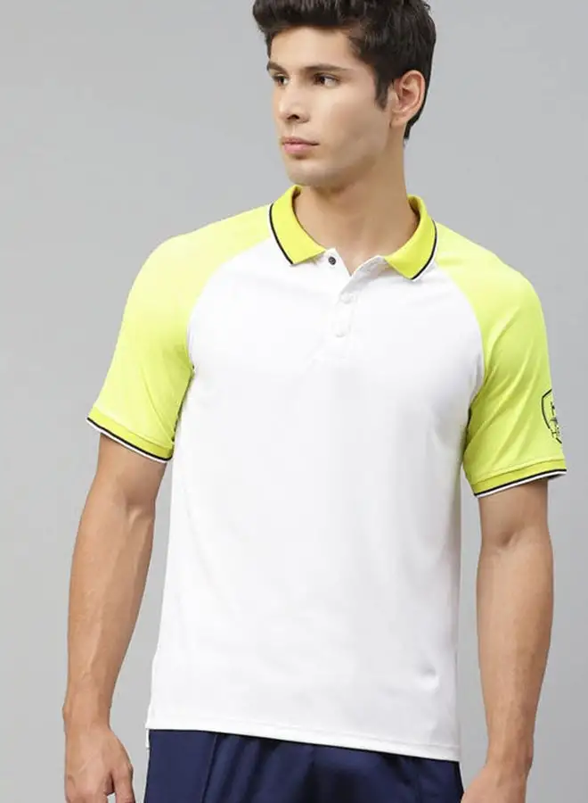 HRX by Hrithik Roshan Casual Colourblock Polo White/Green