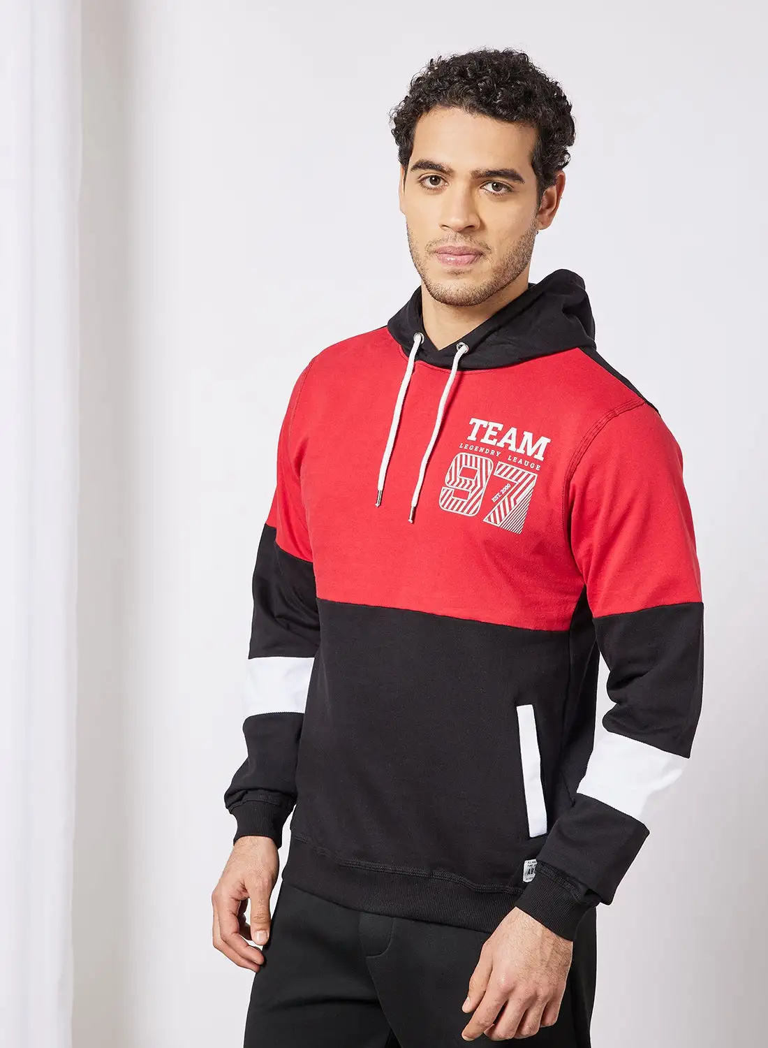 ABOF Regular Fit Sweatshirt Black,Red