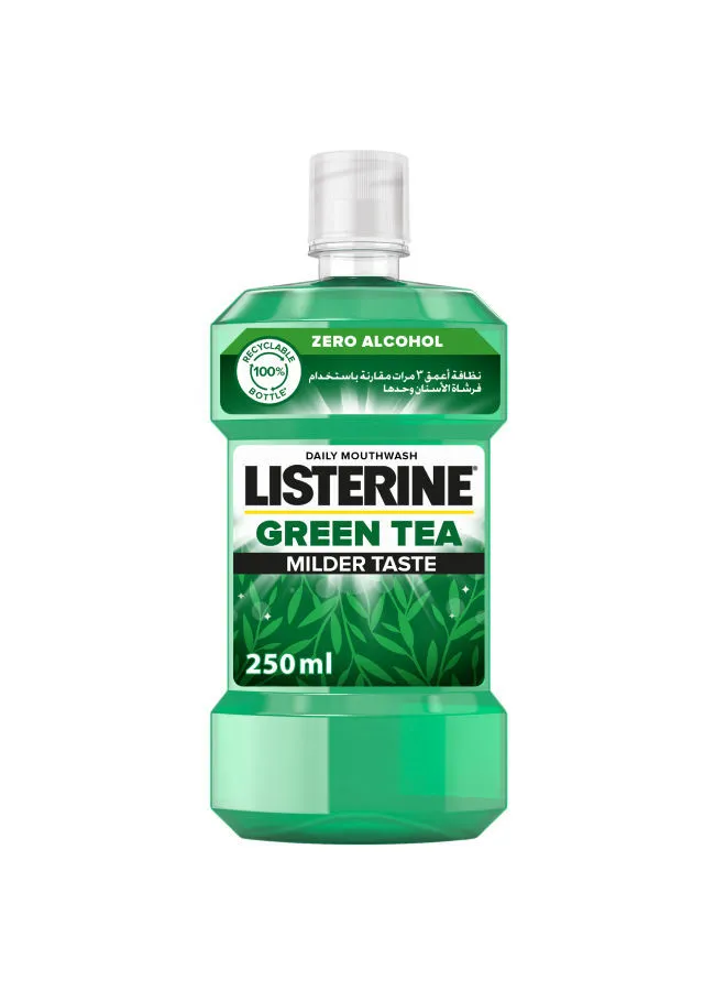 Listerine Green Tea Daily Mouthwash With Germ Killing Oral Care Milder Taste 250ml