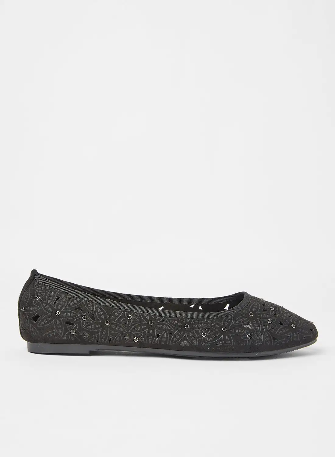 Cobblerz Embellished Stylish Ballerina Black