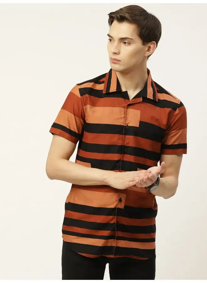 Moda Rapido Striped Short Sleeve Shirt Multicolour