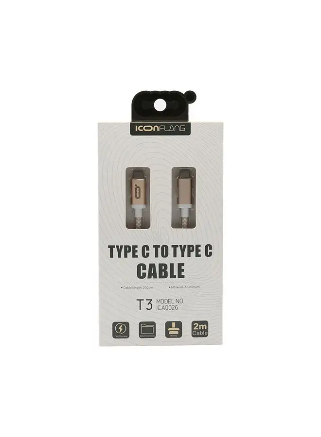 ICONFLANG Type-C To Type-C Cable Gold