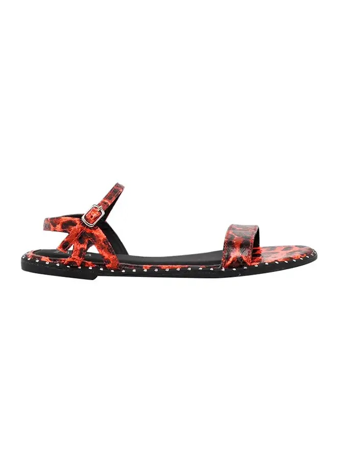 ZAHA Leopard Print Sandals Orange