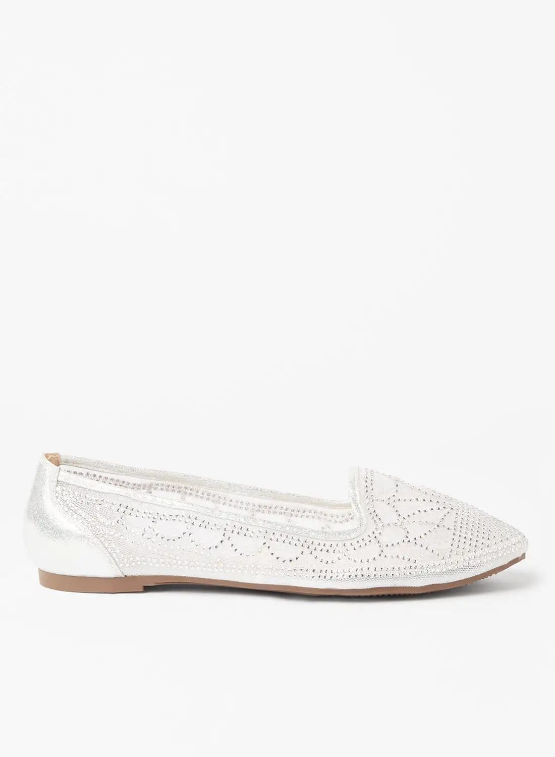 Cobblerz Embellished Stylish Ballerina Silver