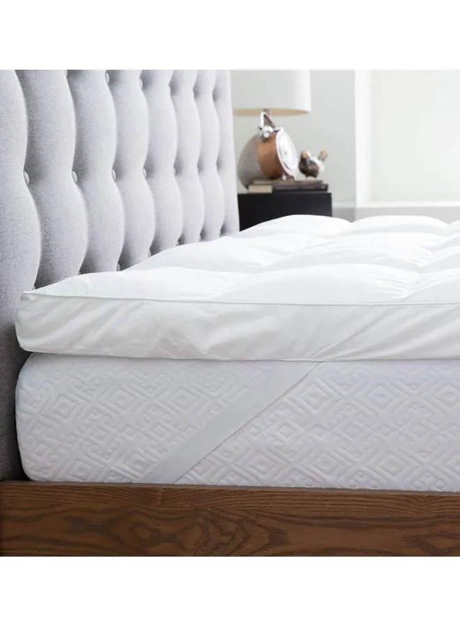 Maestro Down Proof Mattress Topper Double Cotton White