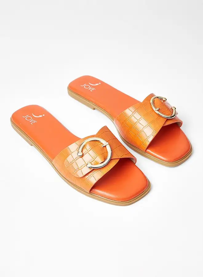 Jove Stylish Comfortable Flat Sandals Orange