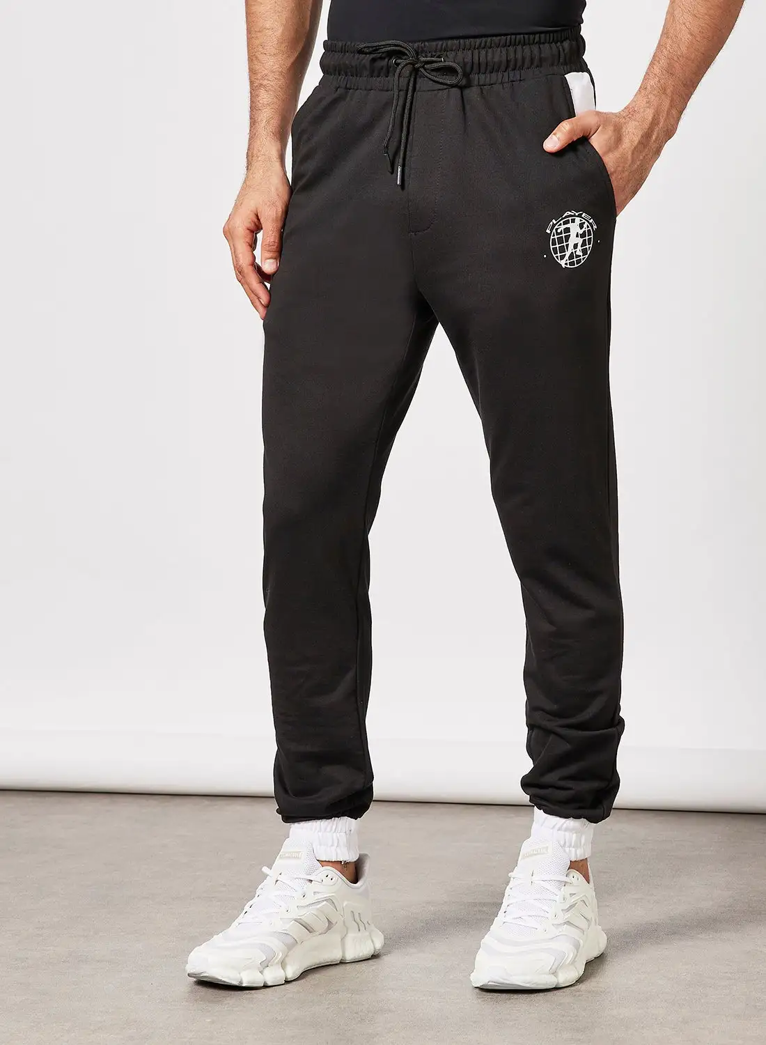 ABOF Regular Fit Joggers Charcoal/White