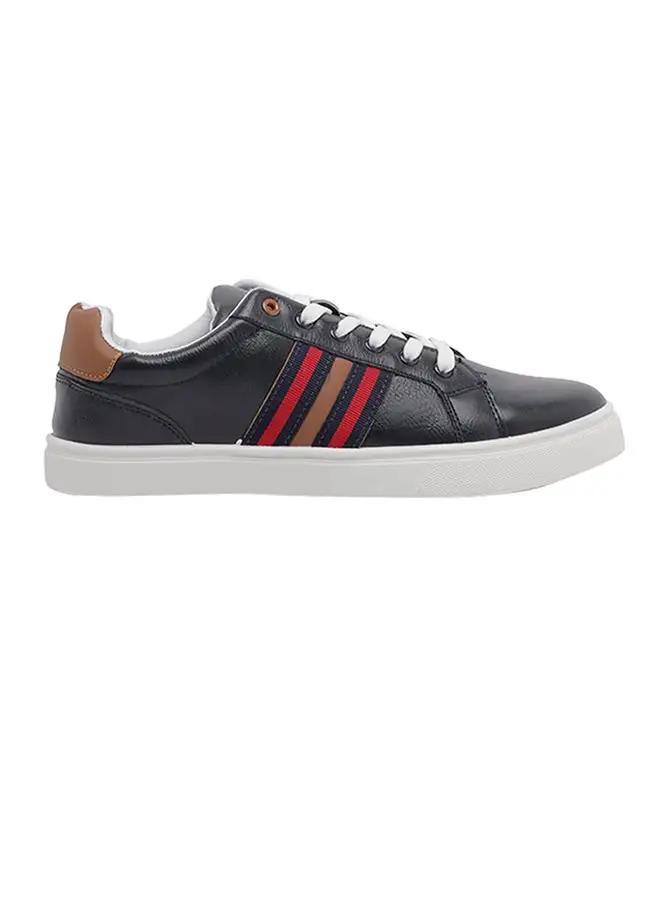 ZAHA Men's Striped Low Top Sneakers Black