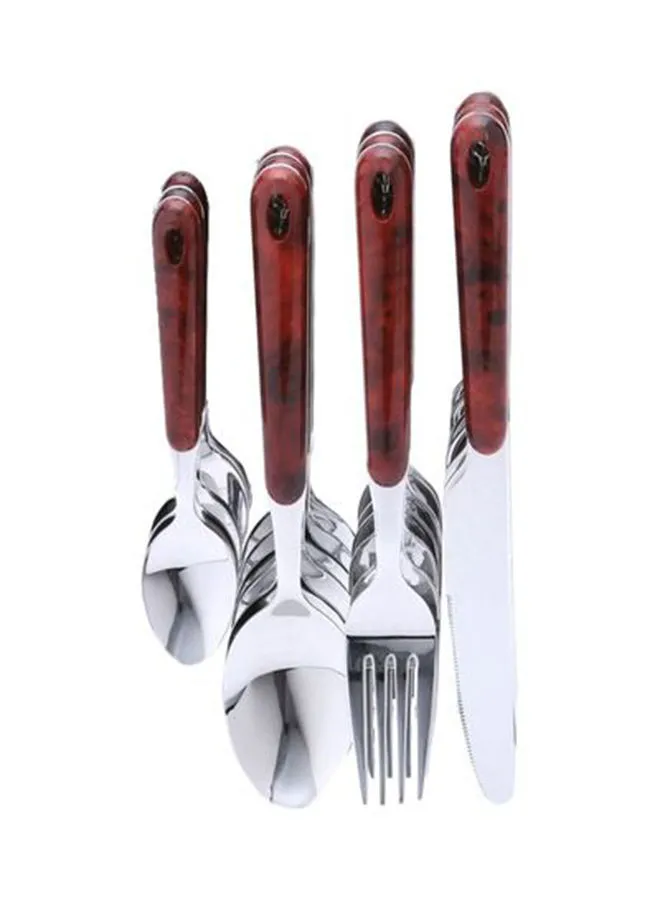 Winsor 24-Piece Stainless Steel Cutlery Set With Walnut Handle Brown/Silver