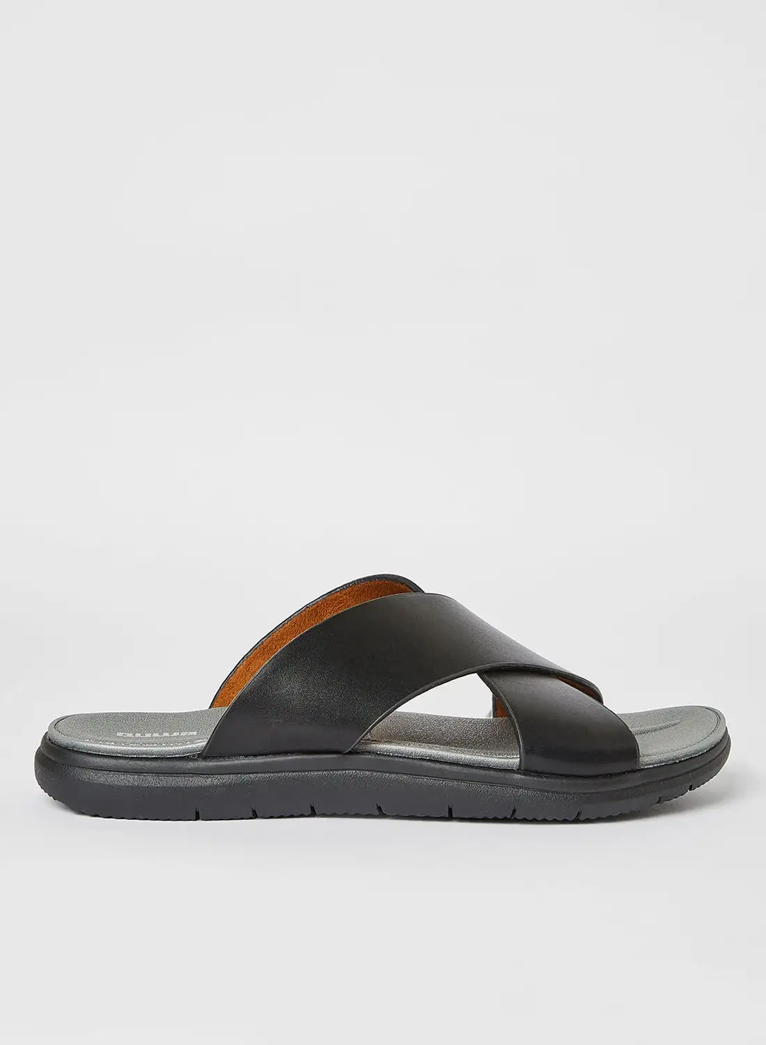 QUWA Casual Flat Slip-On Sandals Black