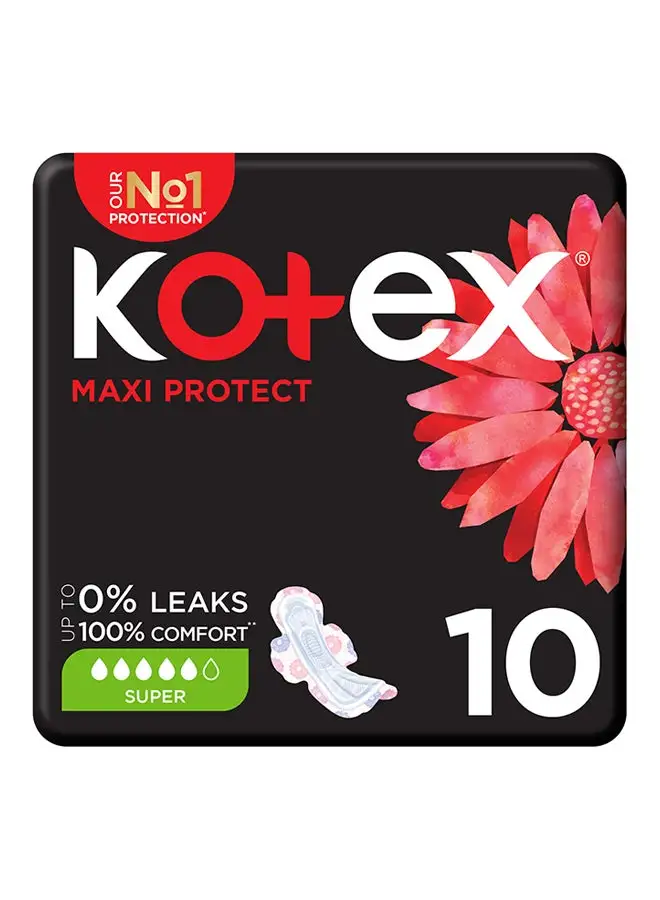 Kotex Maxi Protect Thick PadsWith Wings 10 Pieces