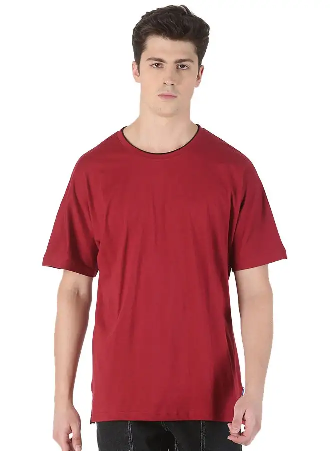 Blue Saint Round Neck Regular Fit T-Shirt Red