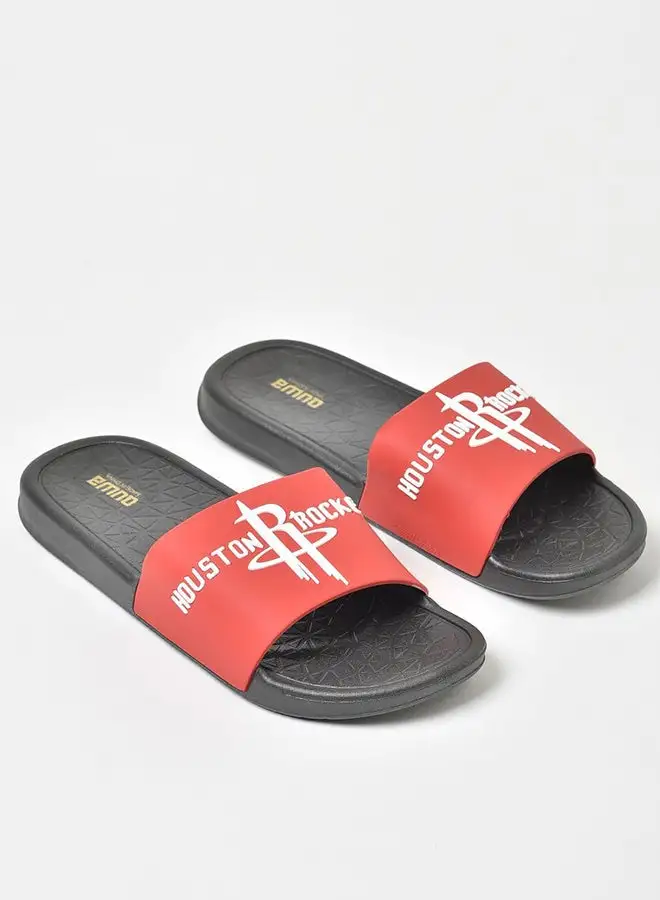 QUWA Slip-On Flat Slides Red