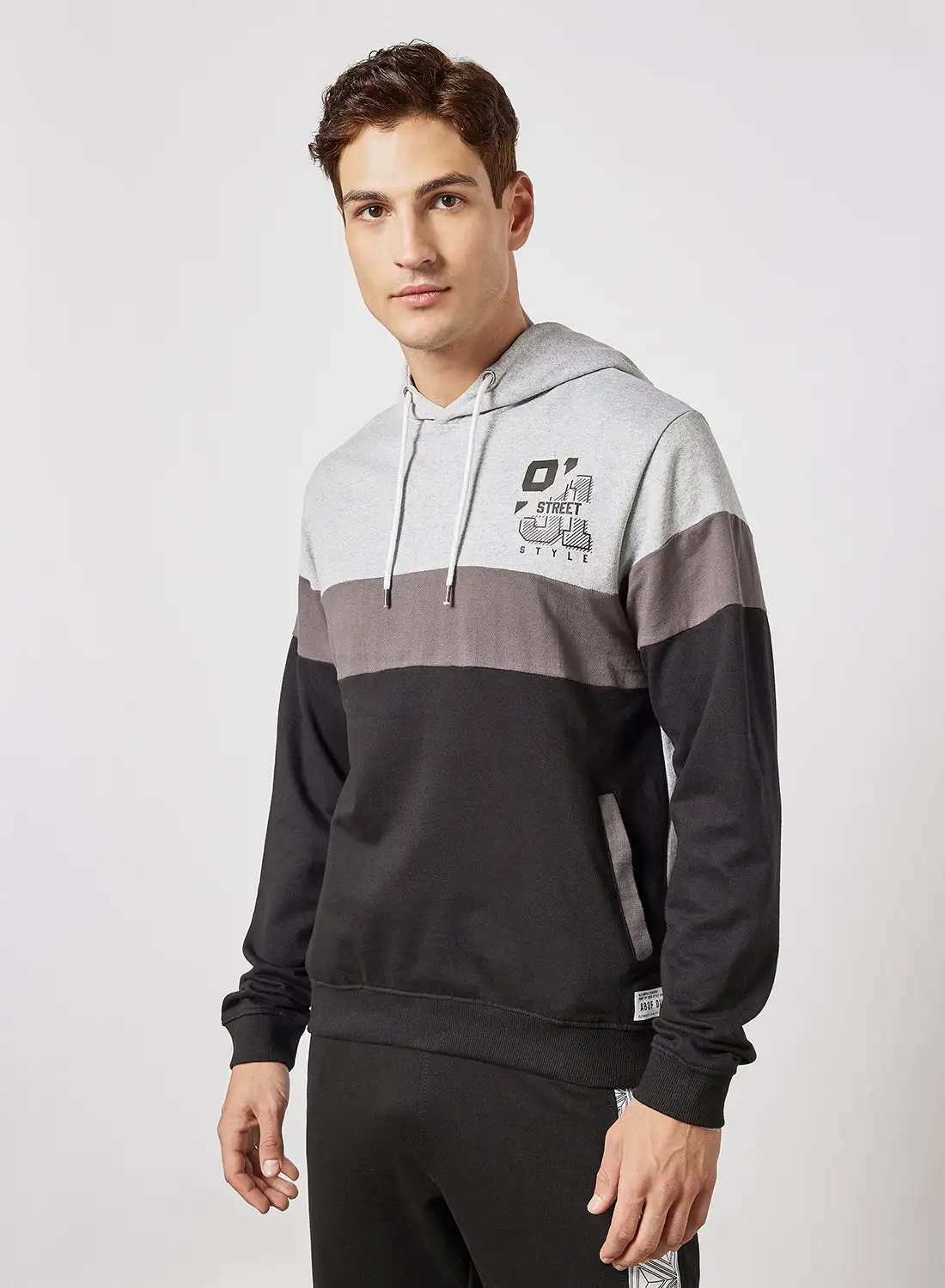 ABOF Regular Fit Sweatshirt Grey,Black