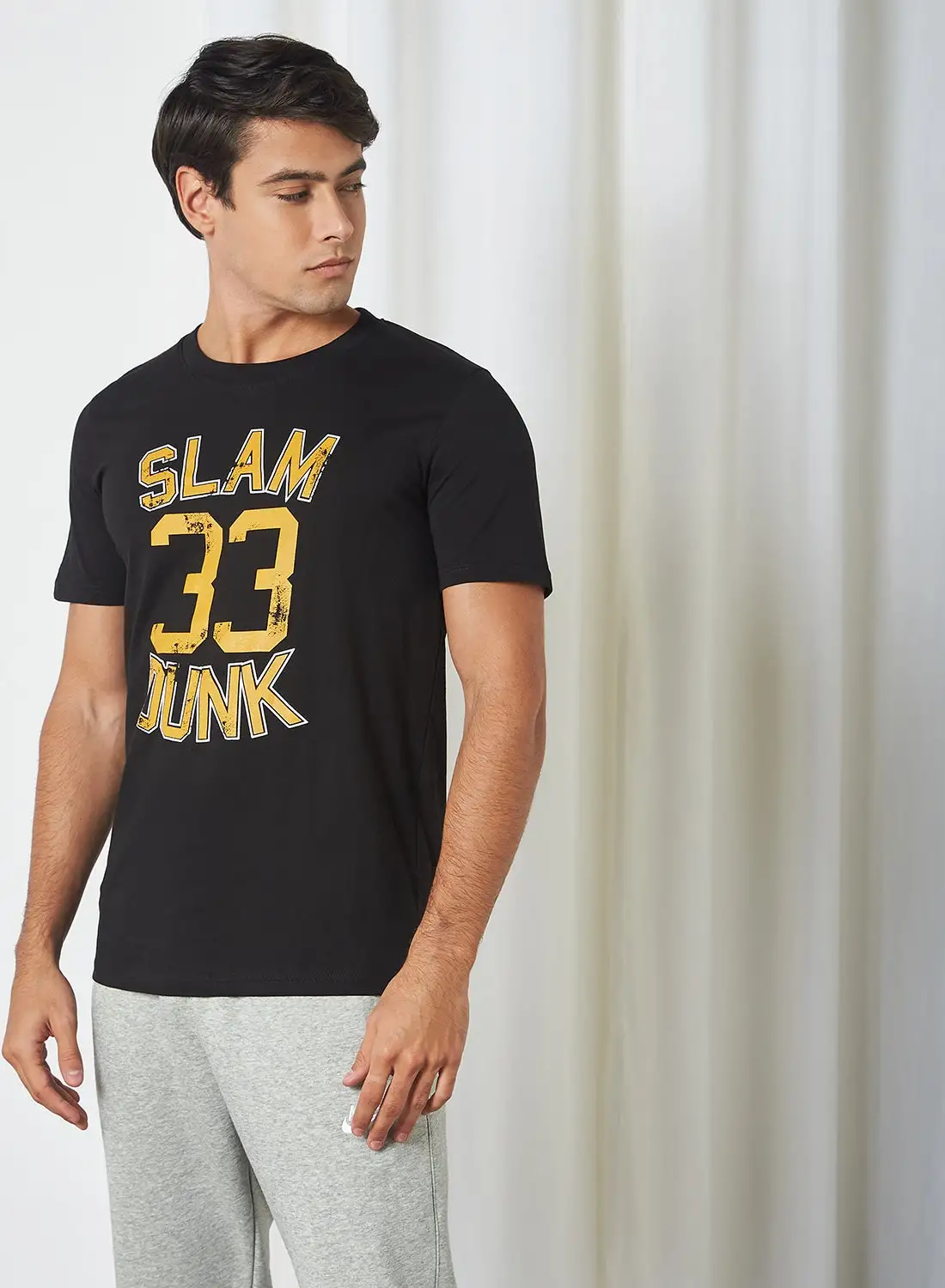 QUWA Slam Dunk 33 Printed T-Shirt Black