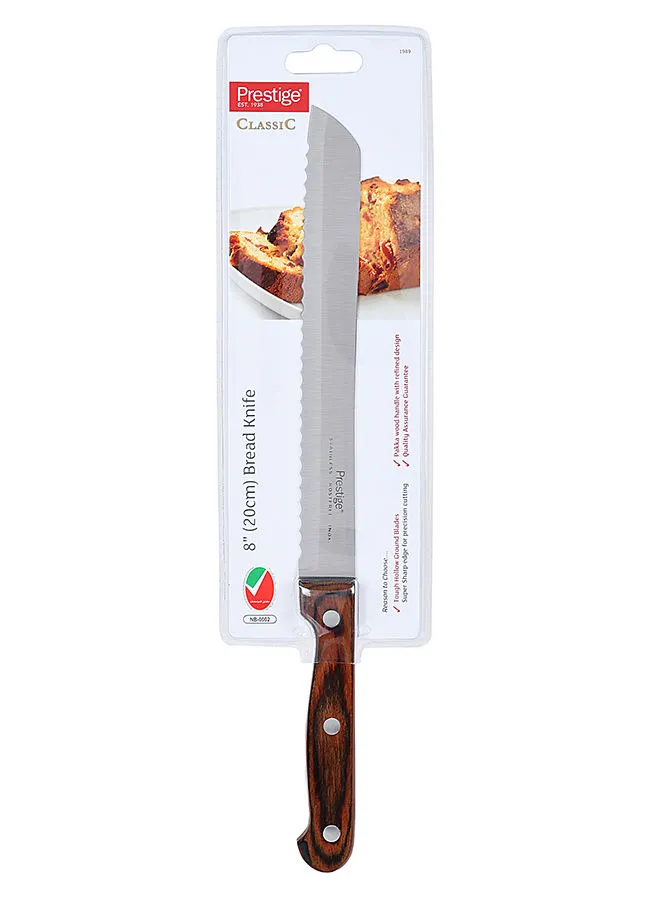 Prestige Bread Knife Silver/Brown 20cm