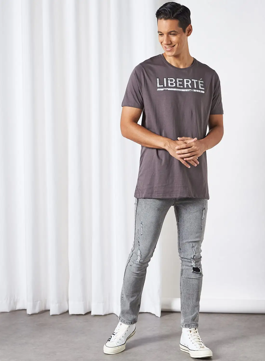 Blue Saint Liberte Round Neck T-Shirt grey