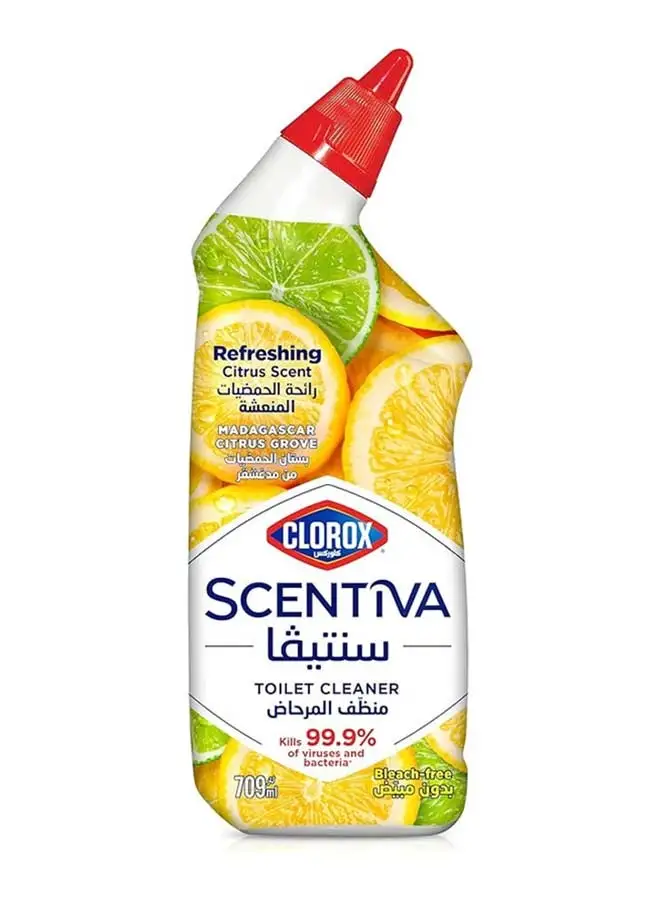 Clorox Scentiva Toilet Cleaner Madagascar Citrus Grove Bleach Free 709ml