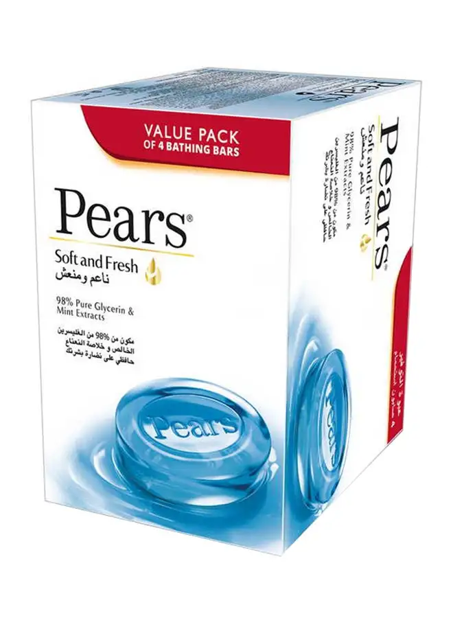 Pears Soft And Fresh Soap Pack Of 4 125grams