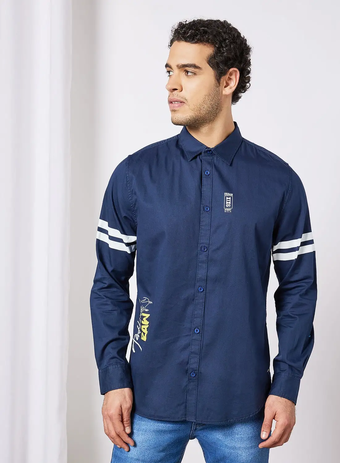 ABOF Regular Fit Shirt Navy Blue