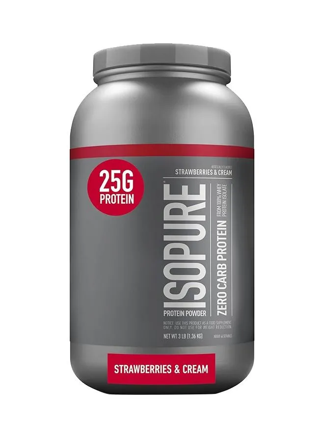 Isopure Zero Carb Whey Protein Isolate Powder With Vitamin C & Zinc For Immune Support, 25G Protein, & Keto Friendly - Strawberries & Cream, (1.36 KG)