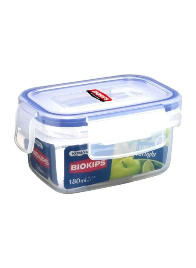 komax Rectangular Plastic Food Container Clear/Blue 180ml