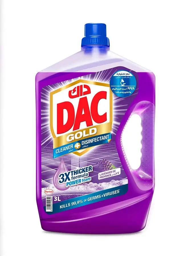 Dac Gold Multi-Purpose Disinfectant And Liquid Cleaner With 3X Thicker Formula Lavender 3Liters