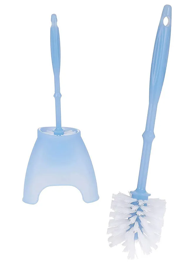 Vileda Crystal Cleaning Toilet Brush Set, Remove Stubborn Stains, Resistant Plastic, White Or Light Blue Multicolor