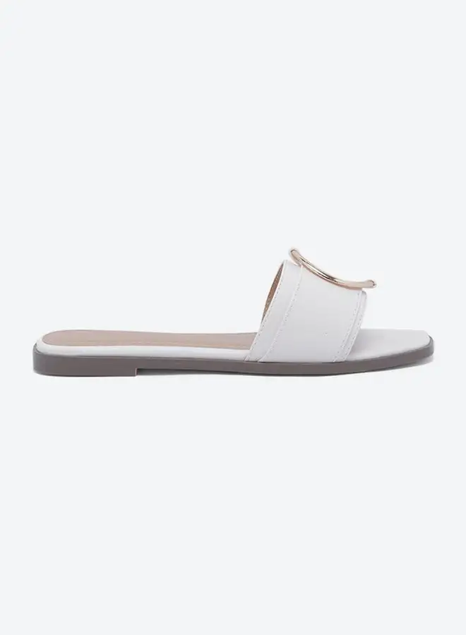 ZAHA Metallic Detail Flats White