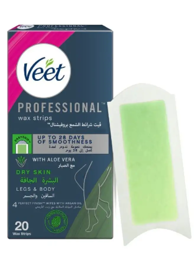 Veet Nourishing Aloe Vera And Green Tea Scent Easy Gel Body And Legs Hair Removal For Dry Skin 20 Strips