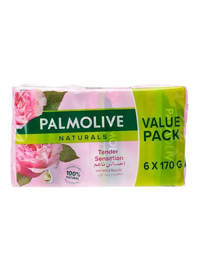 Palmolive Naturals Tender Sensation Bar Soap With Milk And Rose Oil Pack Of 6 170grams