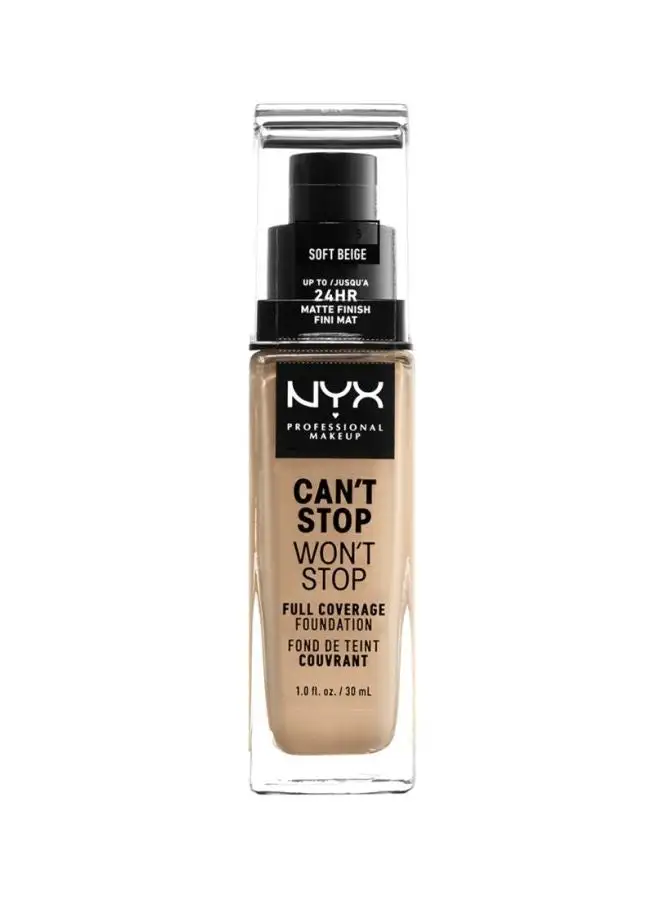 NYX PROFESSIONAL MAKEUP Can't Stop Won't Stop Full Coverage Foundation Soft Beige