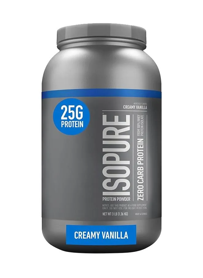 Isopure Zero Carb Whey Protein Isolate Powder With Vitamin C & Zinc For Immune Support, 25g Protein, & Keto Friendly - Creamy Vanilla,(1.36 KG)