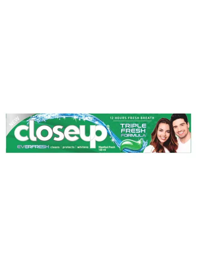 Closeup Triple Fresh Gel Toothpaste Menthol Fresh Green 120ml