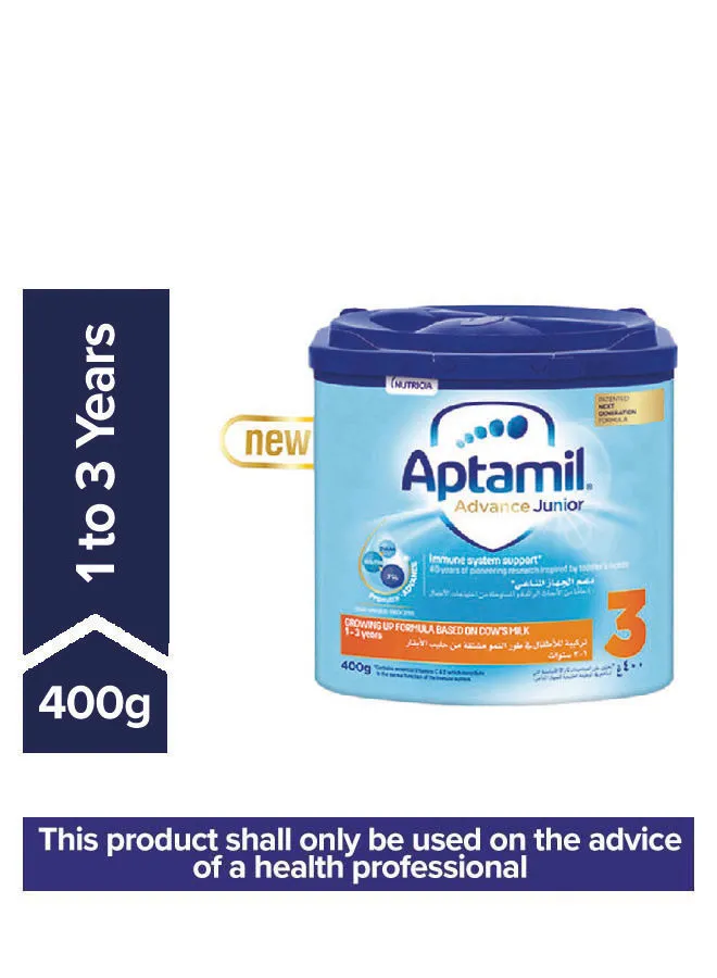 Aptamil Advance Junior 3 Next Generation Growing Up Formula From 1-3 Years 400grams