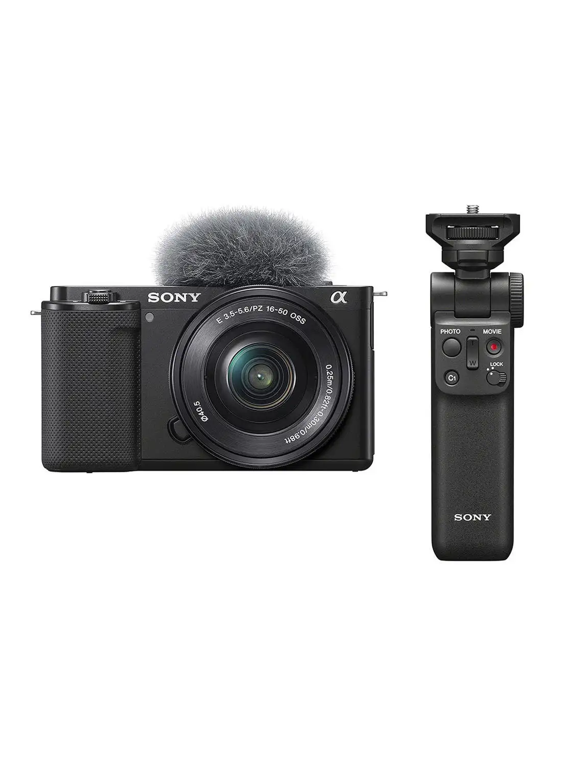 Sony ZV1 Vlog Camera, 4K HDR Video Recording With Camera Grip GP-VPT2BT