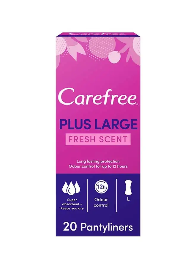 Carefree Carefree Panty Liner Large Fresh Scent Pack of 20 Pink