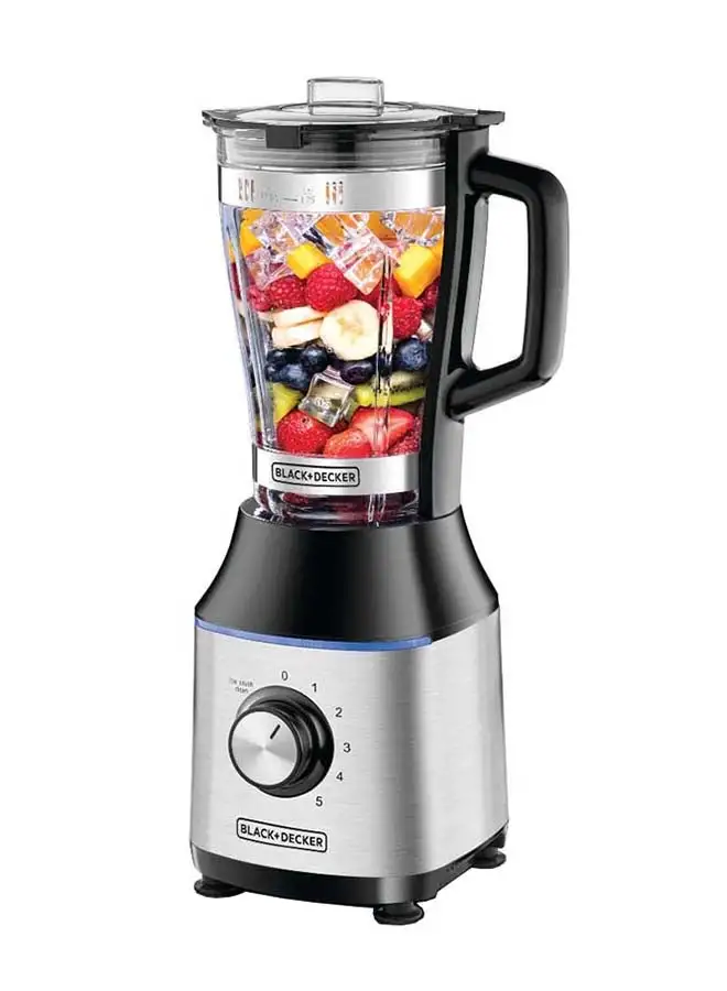 BLACK+DECKER Blender And Smoothie Maker With Glass Jar 1.75 L 700 W BX650G-B5 Black/Silver