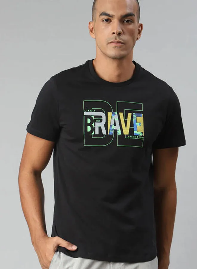 HRX by Hrithik Roshan Printed Casual T-Shirt Black