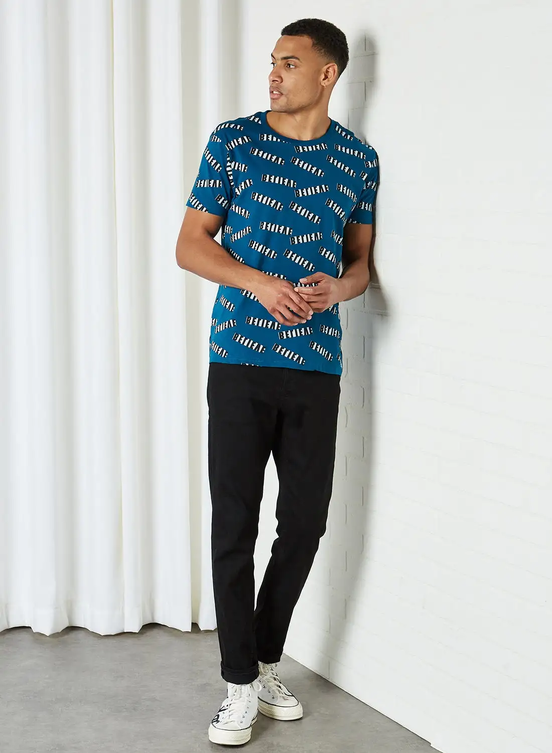 Moda Rapido Printed T-Shirt Teal