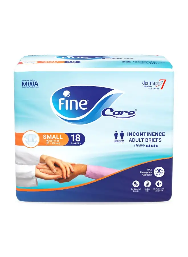 Fine Care Fine Care Incontinence Adult Diapers breifs, Small Size ,Waist 51-75 cm, Count 18