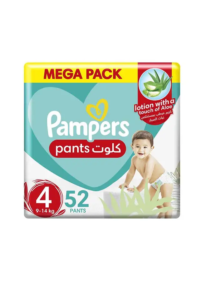 Pampers Aloe Vera Pants Diapers Size 4 Jumbo Pack 52 Count